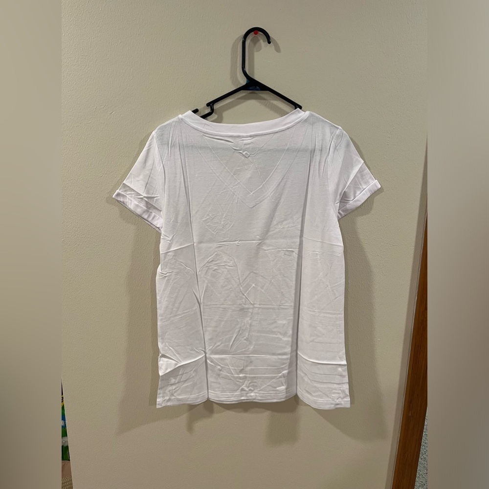 White V-Neck Shirt - Picture 2 of 6